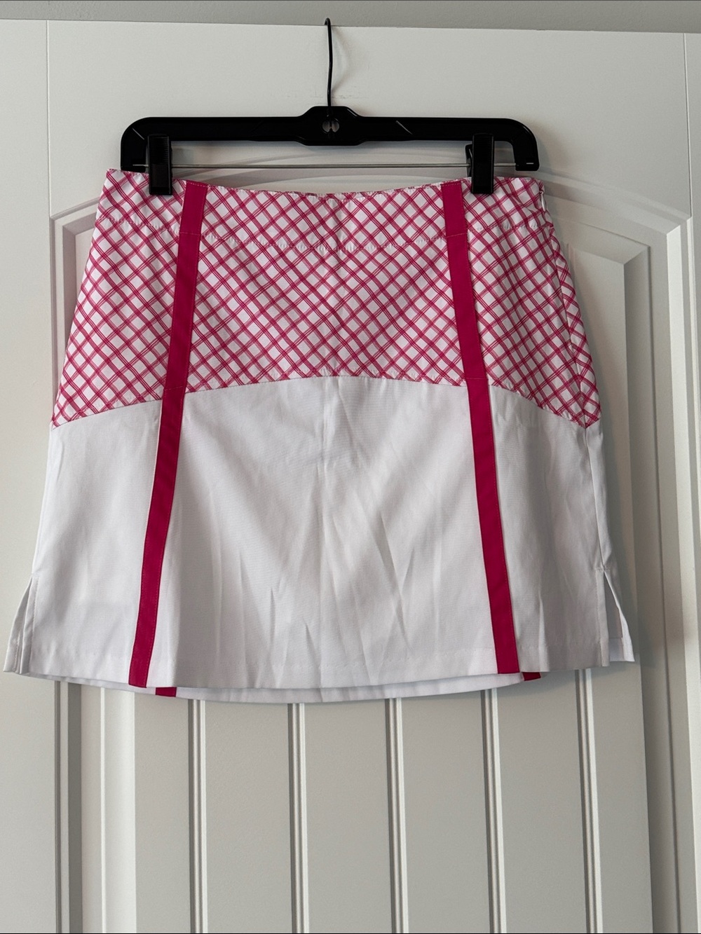 Lady Hagen White and Pink Lattice Tennis Skort